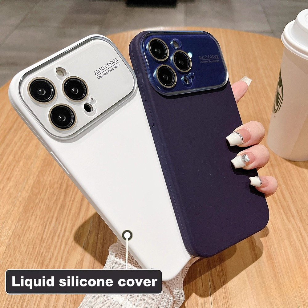 หรูหราสีทึบหน้าต่างเลนส์ป้องกันเคสโทรศัพท์สําหรับ ไอโฟน 16 15 14 13 12 17 มือโปร สูงสุด กันกระแทกไฮบริดฮาร์ดปกหลัง