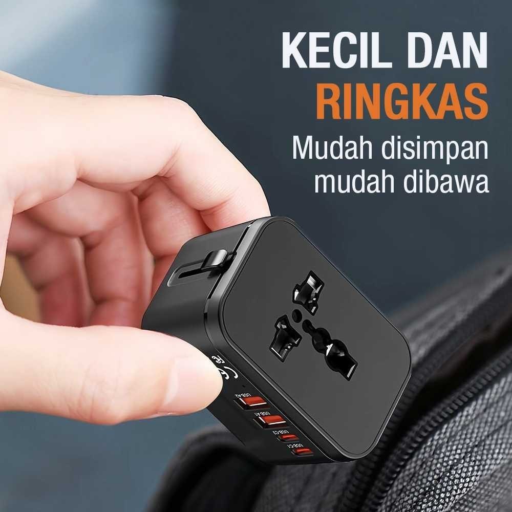 ของแท้ LENENTC Universal Travel Adapter หลายพอร์ต USB Type C UK EU USA 3A - HHT205