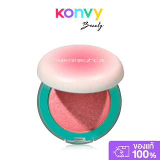 Merrezca Turn On Blush 9g เมอร์เรซกา บลัชออนสีสันสดใสที่มีไฮไลท์เล่นแสงในตัว.