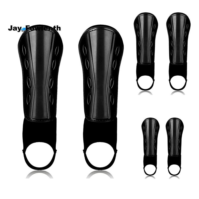 [Jay_Fowler]Football Shin Guard Slip Protective สําหรับเด็กอุปกรณ์ป้องกันสนับแข้งพร้อมสายรัดข้อเท้าส