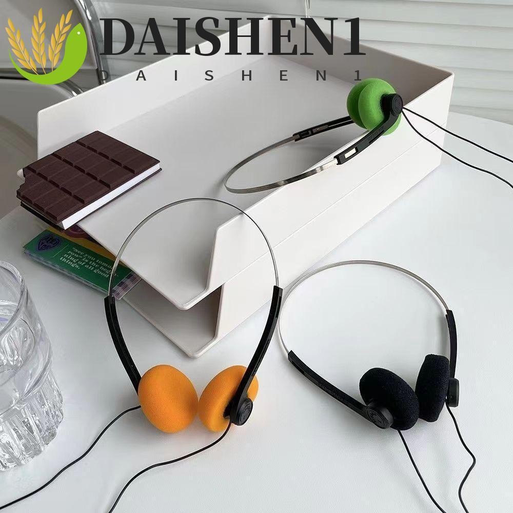 Daishen1 หูฟัง Underwire , Over Ear Wired Retro Feelings หูฟังแบบพกพา 80s 90s Vintage 3.5 มม.Wallman หูฟังกีฬา