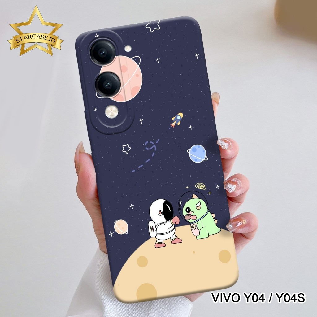 HP Softcase VIVO Y04 4G / Y04S 4G 2025 - ล่าสุด VIVO Y04 4G SoftCase - Starcase - เคสแฟชั่นนักบินอวก