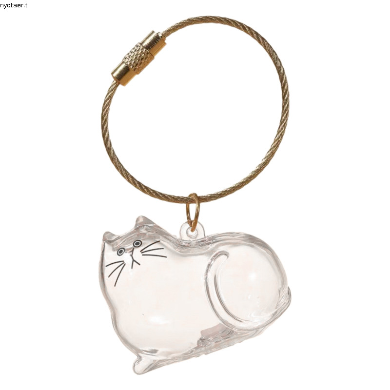 🌷COD🌷จี้กล่องเก็บขนแมวแบบใสแบบใหม่มีหลากหลายสไตล์ให้เลือกพวงกุญแจจี้แคปซูลเก็บขนแมว - รูปที่ 3