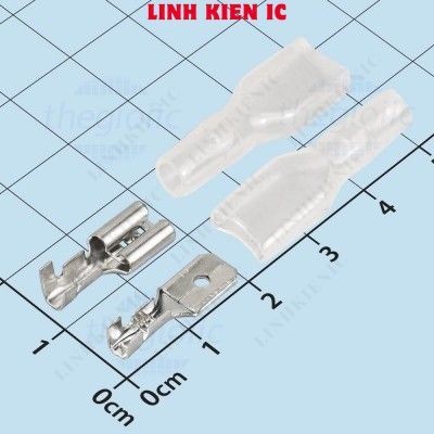 [20 ชิ้น]- ชุดหัวคอสกดลวด 6.3 มม. พร้อมฝาครอบป้องกันชุบดีบุกของ Linhkien IC