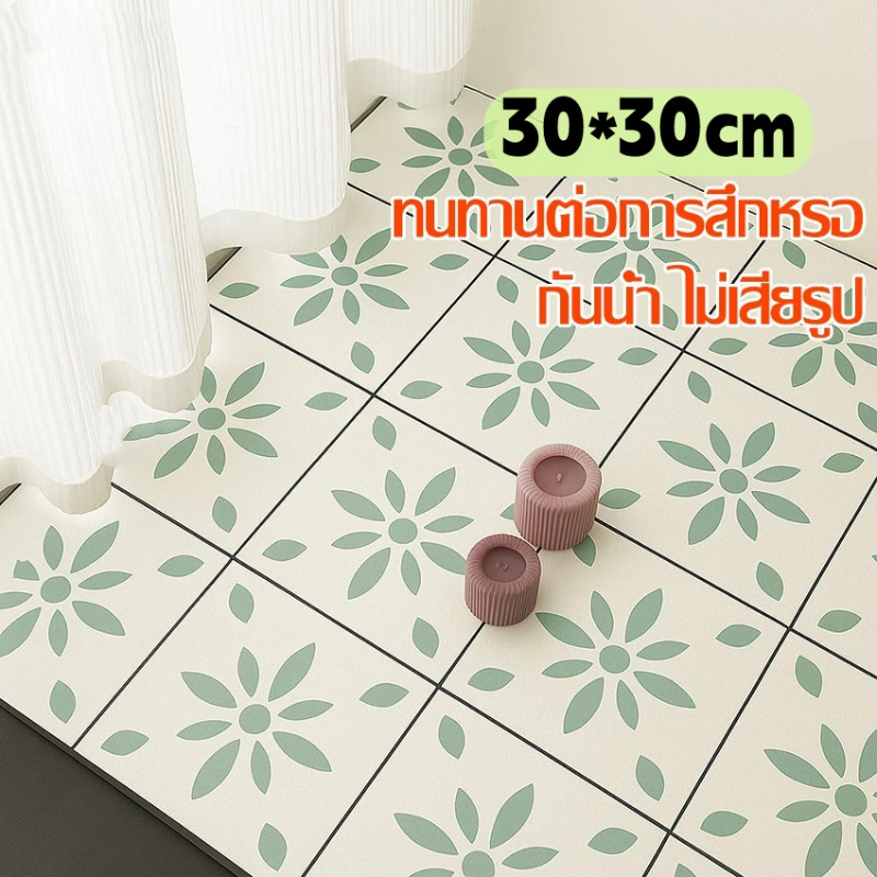กระเบื้องยาง แผ่นปูพื้นห้องน้ำ หลากหลายสไตล์ให้เลือก แผ่นปูพื้นPVC กันลื่นและทนทาน สไตล์สดชื่นเล็กๆ