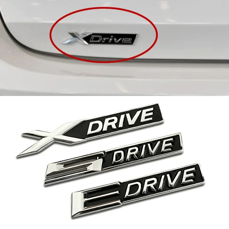 รถป้ายด้านข้างสติกเกอร์ด้านหลัง Emblem Decals สําหรับ BMW X DRIVE S DRIVE E DRIVE X1 X3 X5 E39 E46 E