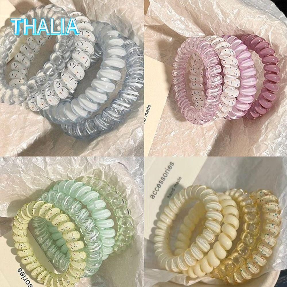 ไทยลีอา‌ ที่คาดผมสายโทรศัพท์ 4 ชิ้น, สร้อยข้อมือ โดปามีน จุด ชุดเชือกผมสดขนาดเล็ก, 2024 มิ้นท์มะพร้าวเกาหลีไม่มีสายผมหางม้า ฮาร์ม สําหรับหัวลูกชิ้น