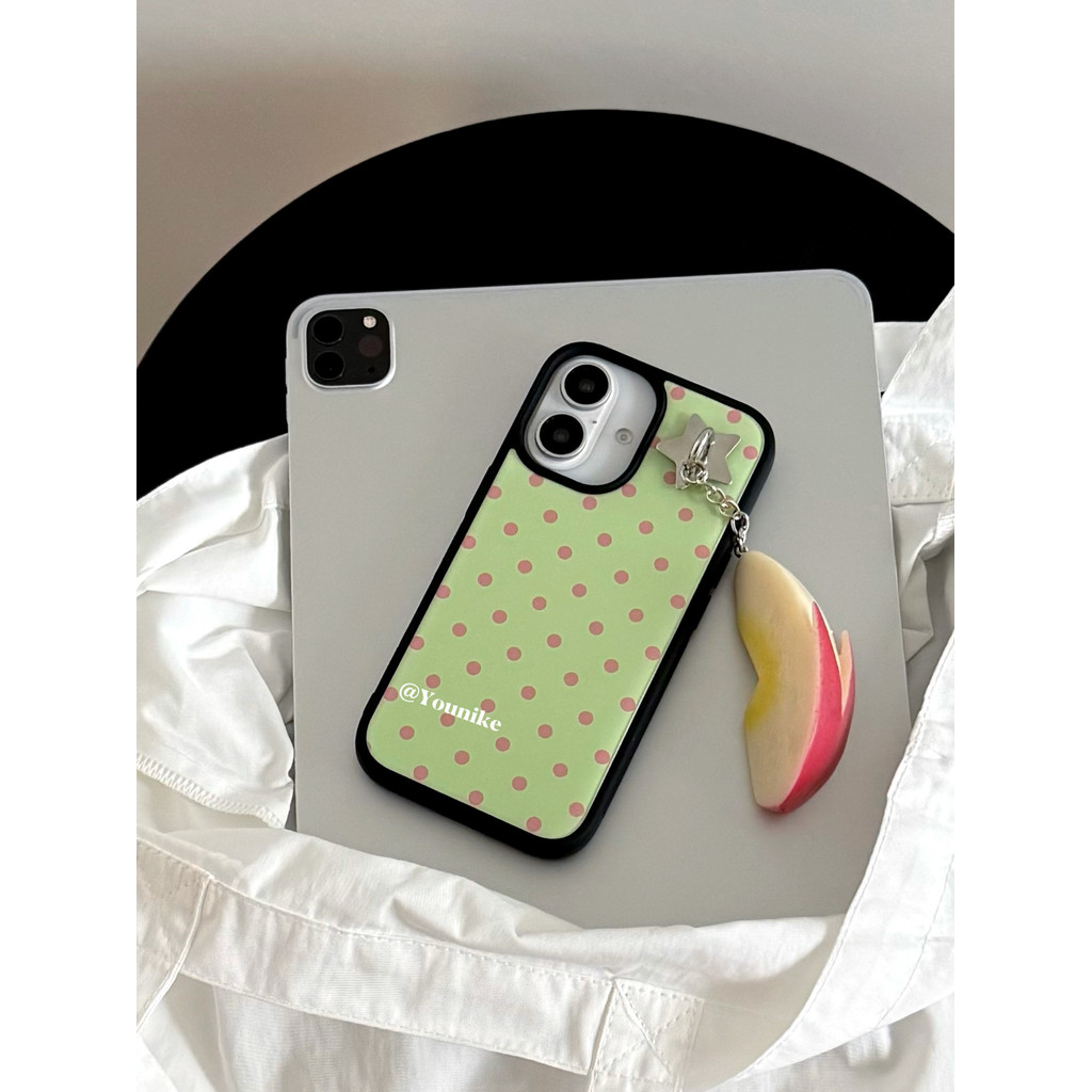 Ins Ouni สไตล์เดียวกันสไตล์เกาหลี Niche โบราณ Retro Polka Dot องค์ประกอบ Girly กันลื่นเหมาะสําหรับ iphone16pro/15promax เคสป้องกัน Apple 13/14 เคสโทรศัพท์ เคสป้องกัน iPhone12/11 กรณี ราคา ถูกที่สุด ดีลบีเคเค แกลเลอรีภาพที่ 4