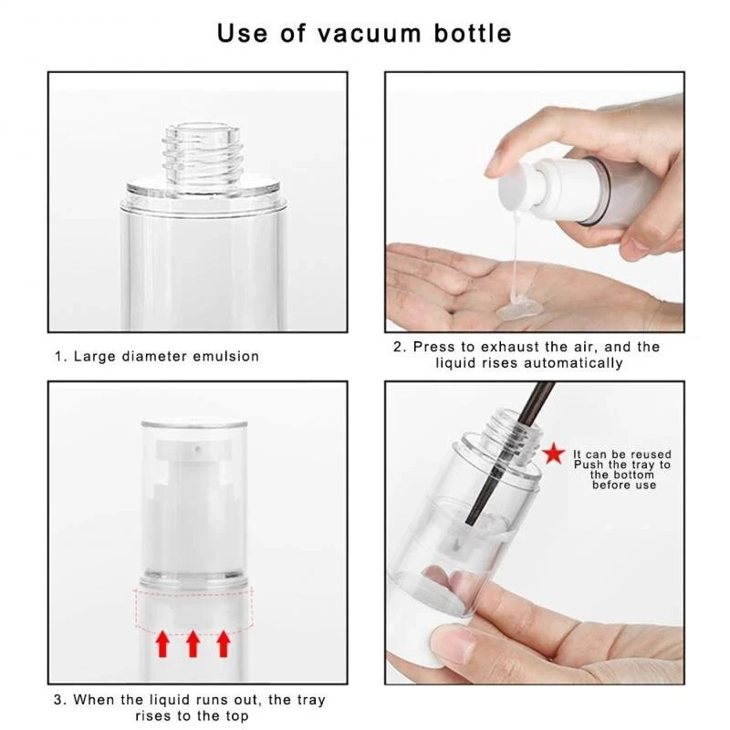 พร้อมส่ง!!⚡ขวดปั๊มสุญญากาศ ครีม 30ml/50ml/100ml. BPA-free ขวดย่อยสําหรับเดินทาง ใช้บรรจุเครื่องสำอาง ครีม เซรั่ม ขวดเล็กพกพาง่าย สามารถขายส่งได้ thumbnail 8