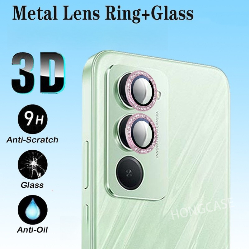 ตัวป้องกันเลนส์กล้องสําหรับ Xiaomi Redmi 15 15C C 4G 5G 2025 เลนส์กล้องด้านหลังเพชร Studded โลหะเต็มรูปแบบป้องกันแหวนฝาครอบ