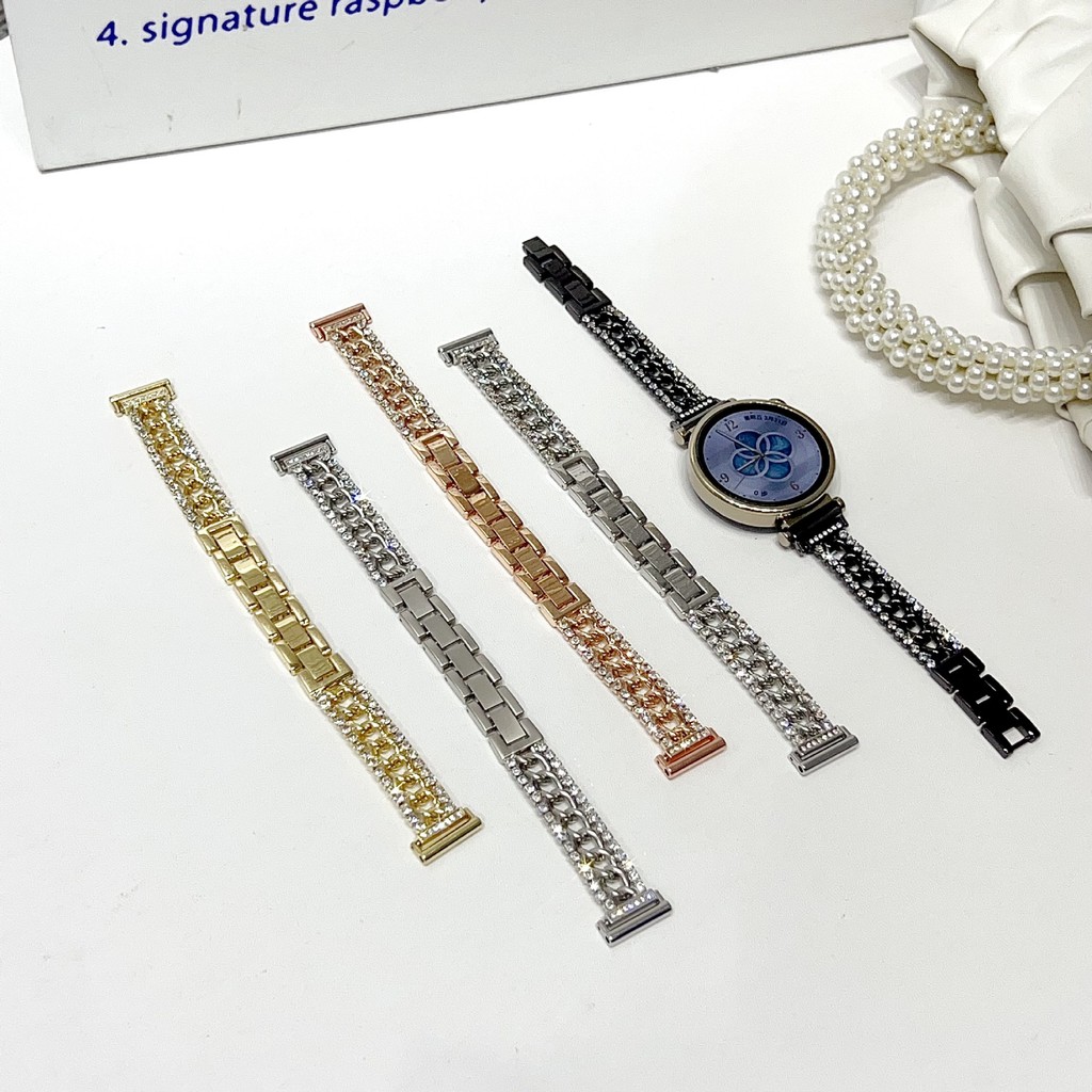 适用华为GT345ProFit34Pro手环1098细款钻石牛仔链表带18/20/22mm