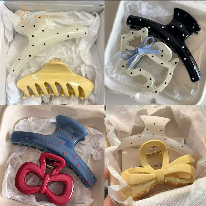 Roselife กระดุมยึดผมแบบเกาหลีอะคริลิค สไตล์ Claw Clip สำหรับผู้หญิง ใช้งานได้ดีกับหางม้า และเป็นเครื่องประดับผมที่แฟชั่น