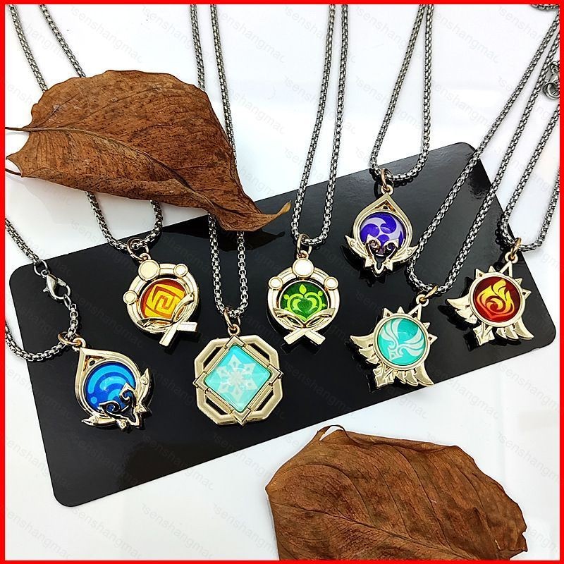 PS3 Genshin Impact Vision สร้อยคอ Luminous อะนิเมะจี้คอสเพลย์ Eyes of God พวงกุญแจแฟชั่นอุปกรณ์เสริม