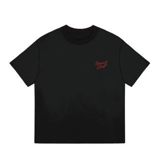 Karants แบรนด์ระดับนานาชาติ เสื้อยืด Cropped boxy cotton แท้ gsm ปักขนฟูสองด้าน KR207 Streetwear Hot Trend（แบบพิมพ์ลาย）