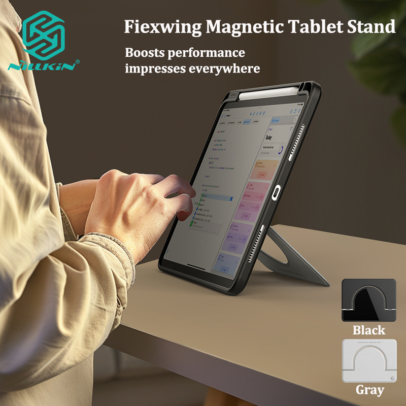 Nillkin FlexWing แท็บเล็ตขาตั้งแม่เหล็กสําหรับ 9.7-11 inth แบบพกพาแท็บเล็ตขาตั้งหนังพรีเมี่ยมรุ่นแม่เหล็กฐานปรับได้