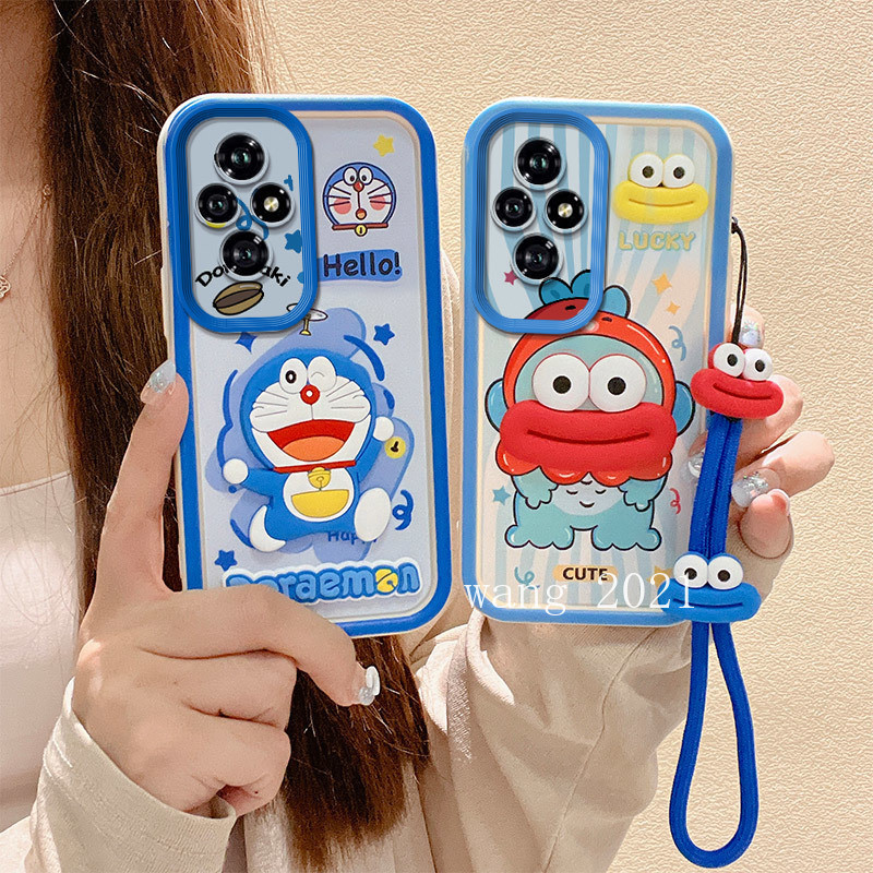เคสโทรศัพท์ Honor 200 Pro Honor200 Lite Pro 5Gปลอกฤดูร้อน3DสีสันGraffitiการ์ตูนMacaronซิลิโคนนุ่มกรณีตุ๊กตาสั้นเชือกเส้นเล็กเลนส์ป้องกันกันกระแทกปกหลัง