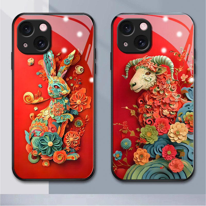 น่ารัก iPhone glasscase iPhone 15 15plus 15pro 11 11pro 11promax 12 12mini 12pro 12promax 13 13mini 13pro 13promax 14plus promax x xr 6 7 8 6plus 7 8plus (HB1-1721)