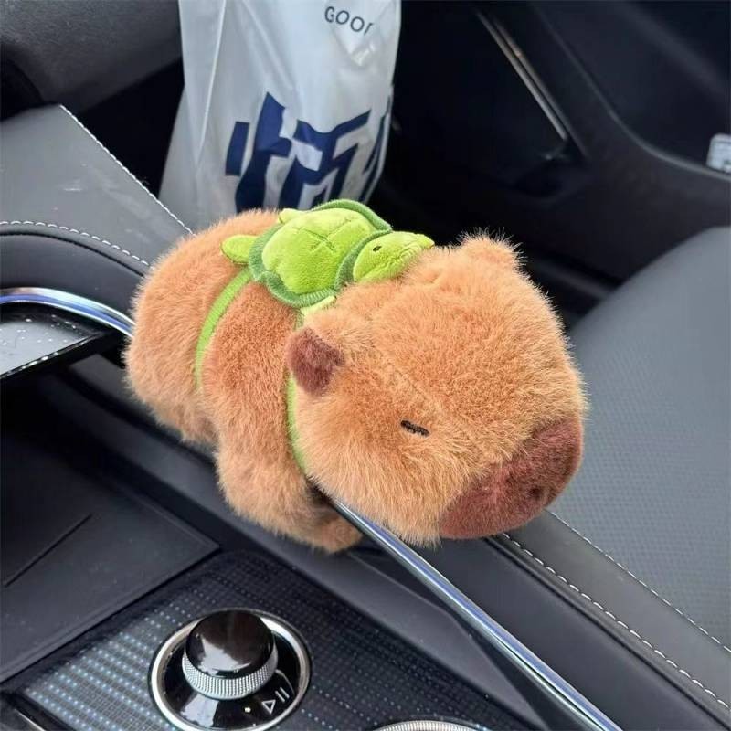 Capabala Ring Pop Cute Capybara Doll Bicycle Decoration Plush Toy Bracelet Doll Birthday Gift Cute interior dec Kabibala car decoration