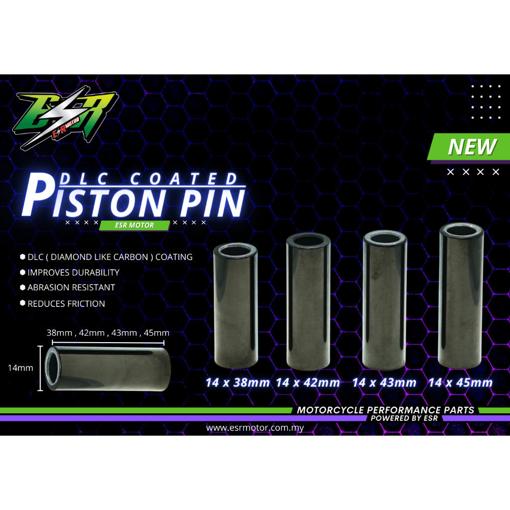 Esr MOTOR PISTON PIN DLC (DIAMOD LIKE CARBON) 38MM 42MM 43MM 45MM