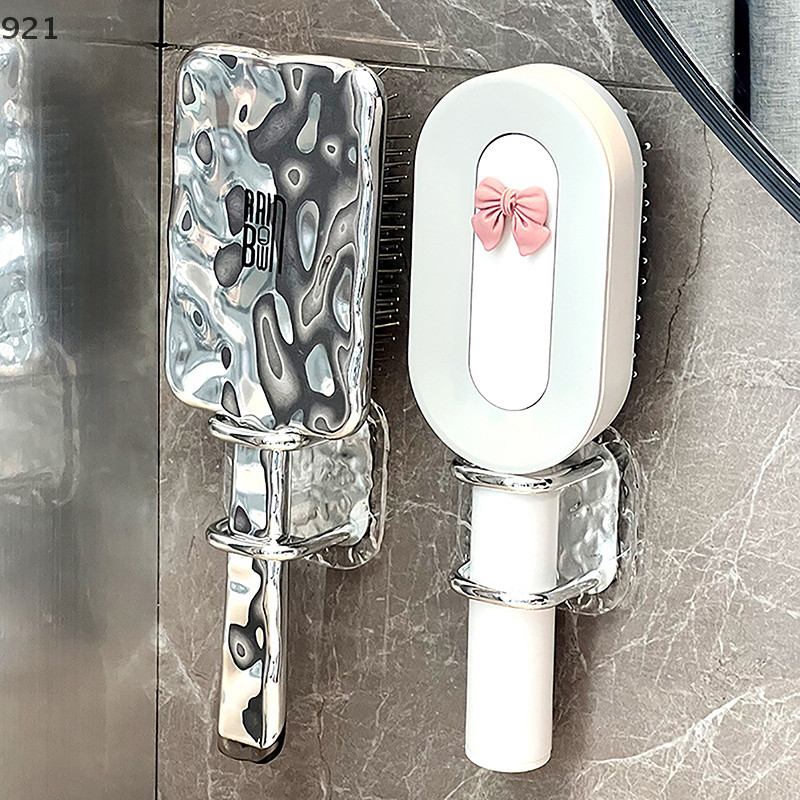 Yueyanbbb Water Ripple Key Holder ห้องน้ําแขวนผนังหวีชั้นเก็บคลิปผม Air Cushion หวีผู้ถือ Creative อะคริลิคหวี Rack isn neatmh