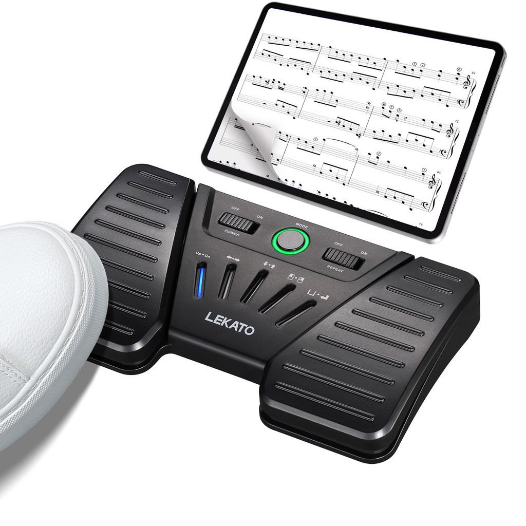 Lekato JSP-01 หน้าไร้สาย Turner เหยียบมัลติฟังก์ชั่บลูทูธหน้าเท้า Turner สําหรับโทรศัพท์ IPad แท็บเล็ตชาร์จเครื่องมือ App Controller
