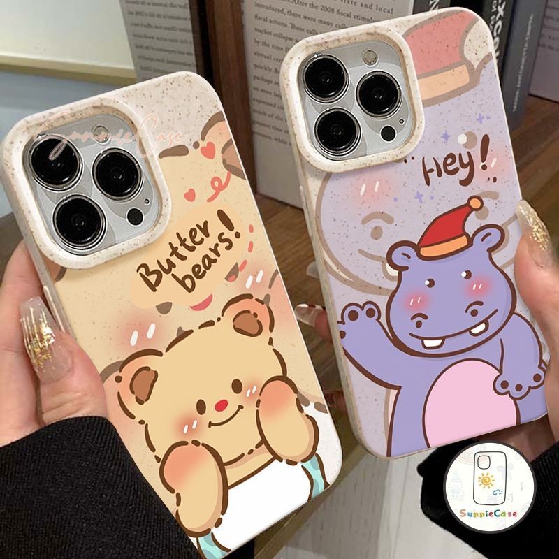 Butter Bear ฮิปโปโป เคสSamsung A52 A54 A02s A03s A05 A23 A14 A04E A04s A33 A03 A25 A15 A12 A24 A21s A50 A13 A05s A32