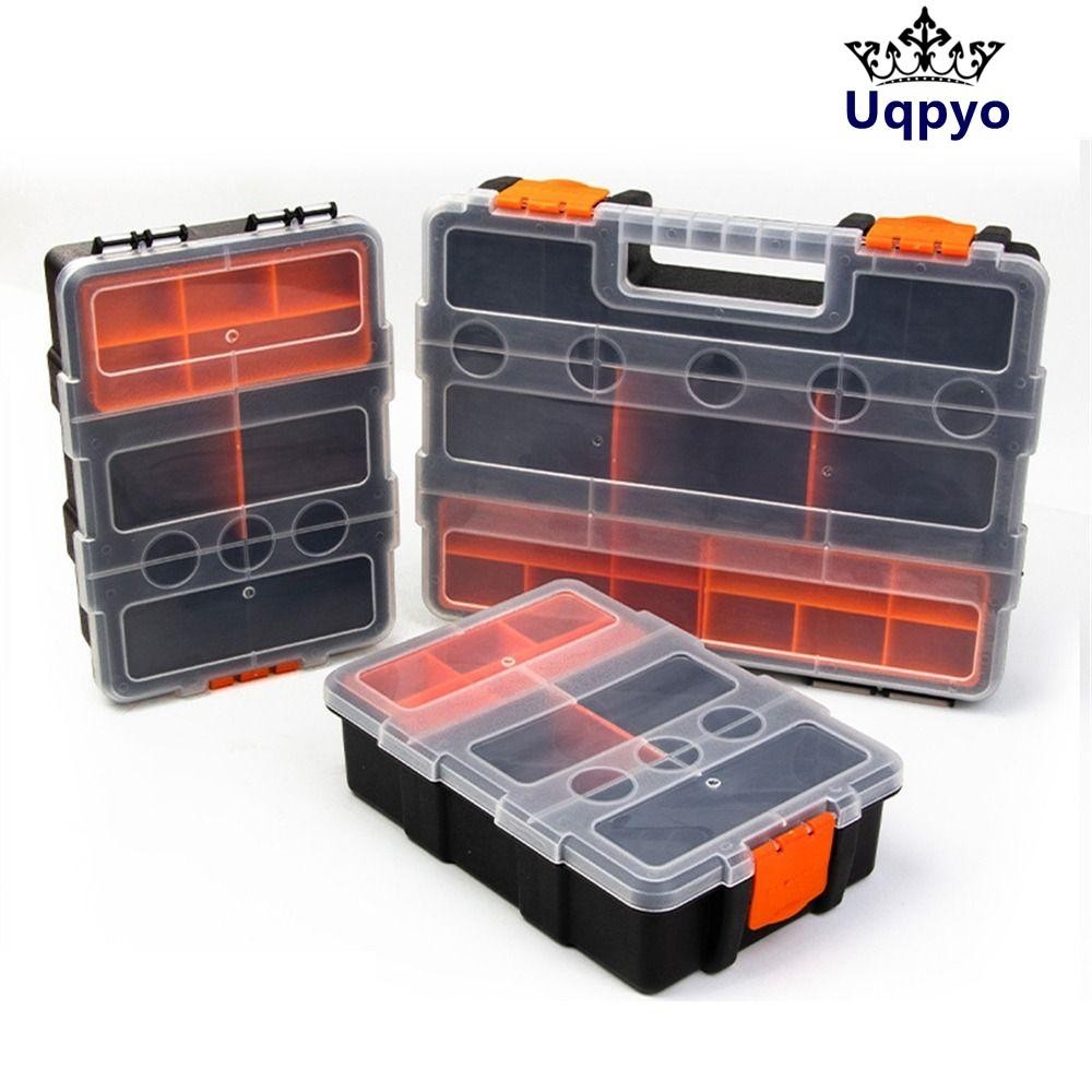 กล่องเก็บสกรู UQPYO ไขควงพลาสติก เครื่องมือฮาร์ดแวร์หลายกริด