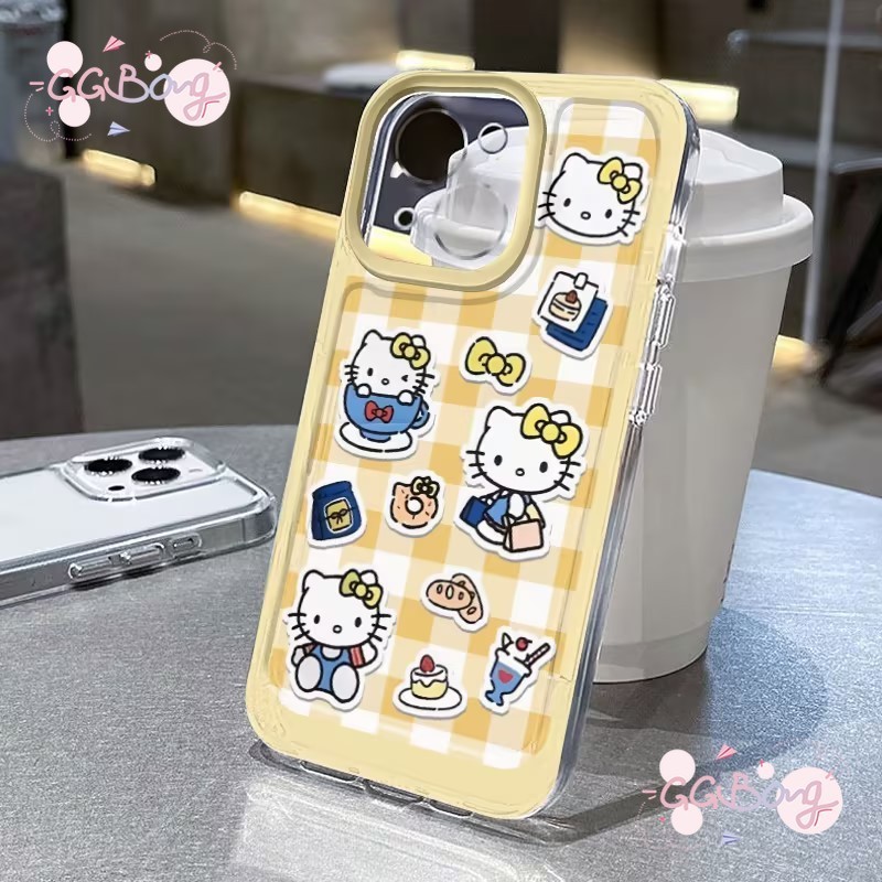 การ์ตูนลายสก็อตฮัลโหลคิตตี้ฝาครอบใส OPPO A15 A3S A36 A9 A5s A31 A54 A57 A53 A7 A12 A16 A51 A5 A1K A76 Reno 6 5F