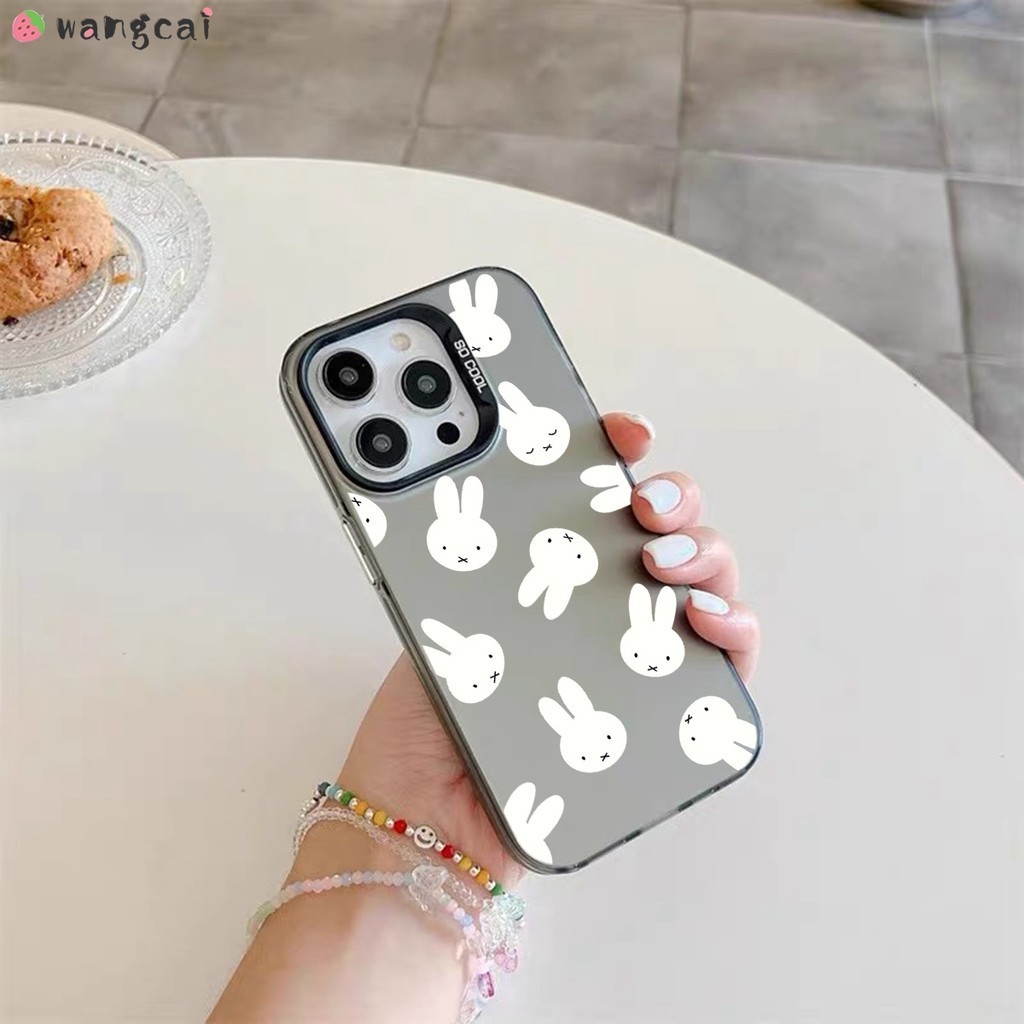 สําหรับ Samsung Galaxy S21 S20 FE S10 Plus Ultra S21 + S20 + S10 + เคสโทรศัพท์น่ารักกระต่ายสีขาวกระต่ายกระต่ายกระต่ายหรูหราเลเซอร์เงา Shining Glitter Matte Frosted สีดําเงินกรณีฝาครอบ