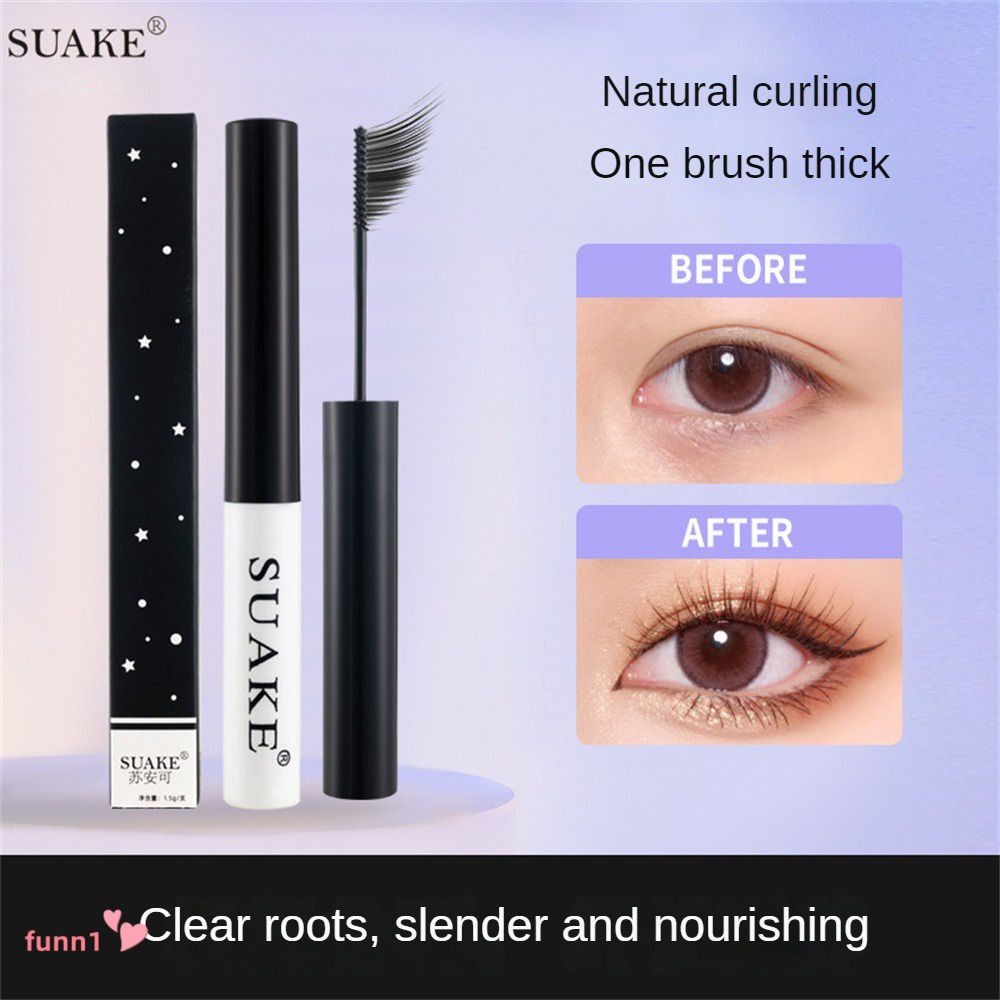 Suake Tube มาสคาร่ากันน้ํา Slim Long Curled Thin Brush Head Drying Eyelash Base