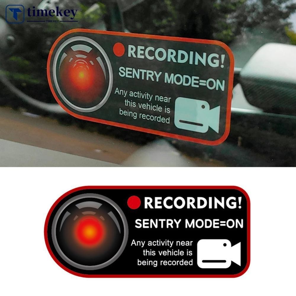 Timekey รถประตู Invader Sentinel โหมดคําเตือนสติกเกอร์ไฟฟ้าสถิตไฟฟ้า Auto Accessorie สําหรับ Tesla ร