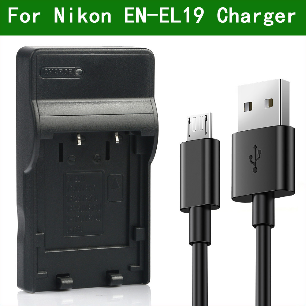 En-el19 EN EL19 กล้องดิจิตอล Micro USB Charger สําหรับ Nikon Coolpix S32 S33 A300 S100 S2700 S2750 S2800 S3100 S3200 S3500 S3400