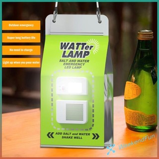WE★  Portable Camping Lamp LED Salt Water Emergency Light Outdoor Energy Saving Lamp Camping Fishing Light Waterproof Travel Lamp
