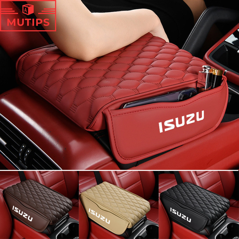 Isuzu ที่เท้าแขนในรถ หนังหุ้มเบาะ ที่เท้าแขนรถกล่อง กล่องเก็บของคอนโซลกลางรถยนต์ Panther Elf Traga Dmax Mux Trooper MU7 TFR Crosswind Panther Sportivo