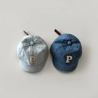 Retro Denim เด็กเบสบอลหมวกสั้น-brim หมวกนุ่มปรับเด็ก Peaked หมวกแฟชั่นอุปกรณ์เสริมสําหรับชายหญิง
