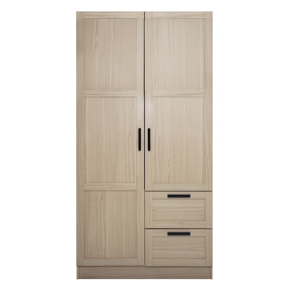 GlobalHouse DELICATO ตู้เสื้อผ้า 3 ฟุต 2 ลิ้นชัก รุ่นอแมนด้า  ขนาด 90x56x179 ซม. สีบีช สินค้าของแท้คุณภาพดี - รูปที่ 3