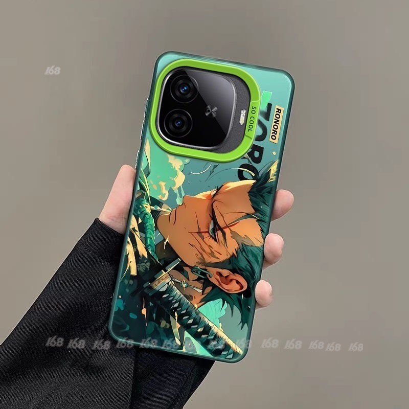 เคส iQOO Z9 Z9X 12 13 5G เคส iQOO Z9 Turbo เคสกันกระแทก ลูฟี่ โซโร วันพีช อะนิเมะ เคลือบด้าน เคสโทรศัพท์แข็ง