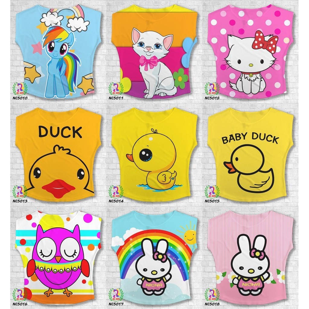 เสื้อเด็กผู้หญิง ลายโพนี่ ลายการ์ตูน ลายเจ้าหญิง ราคาถูก น่ารัก ใส่สบาย ไม่ร้อน ตั้งแต่ 6 เดือน - 8 ขวบ