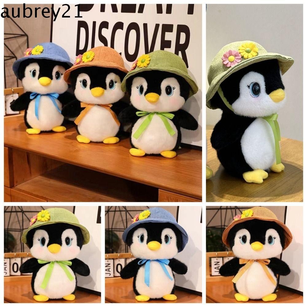 Aubrey1 หมวกน่ารักตุ๊กตาเพนกวิน, Plush Soft Penguin พร้อมหมวกของเล่นตุ๊กตา, Kawaii Ins การ์ตูนอะนิเมะหมวกตุ๊กตาหมวกเพนกวินของเล่นเด็ก