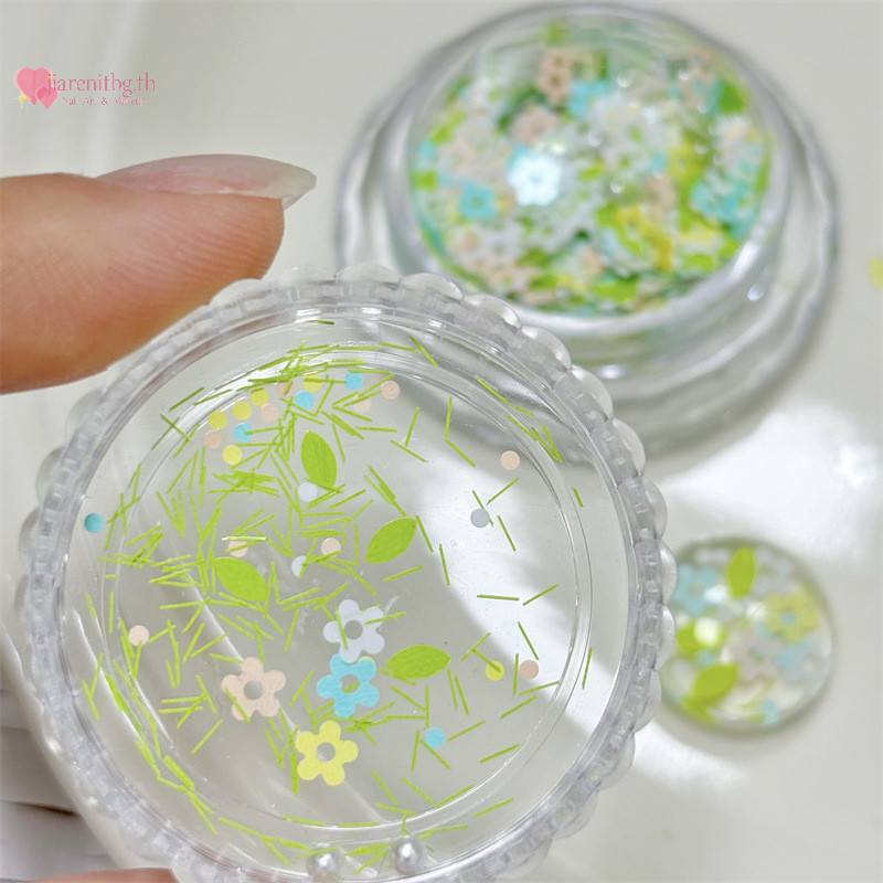 Renbg ดอกไม้เพิร์ลผสม Glitter เล็บ Glitter เล็บเลื่อม Glitter วัสดุขนาดเล็กสด DIY สวมเกราะวัสดุ TH