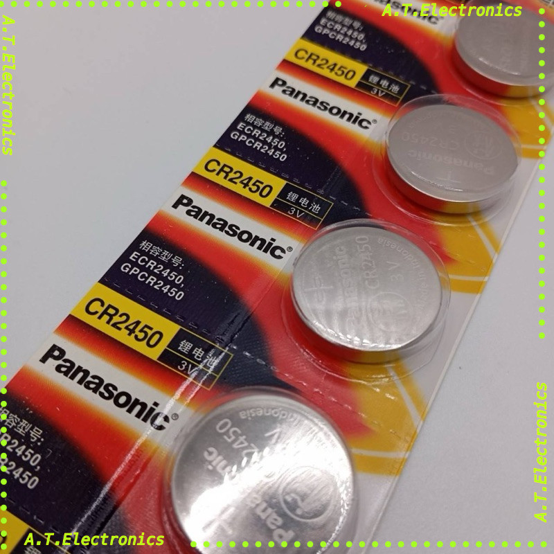 พร้อมส่ง! CR2450 ราคาต่อชิ้น ถ่านกระดุมลิเทียมpanasonicสำหรับใส่รีโมทรถยนต์และมอเตอร์ไซ CR2450