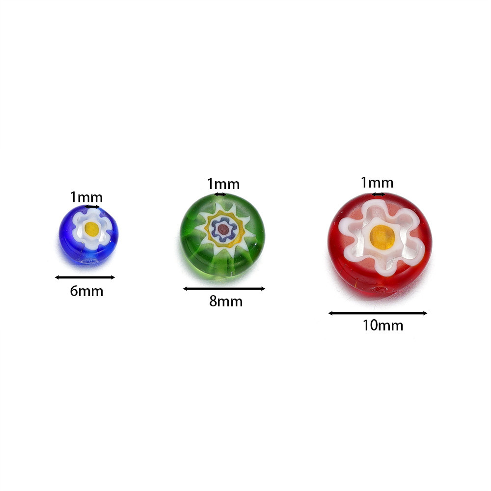 St. kunkka 6-10 มม.ลูกปัดดอกไม้แก้ว 10-64 ชิ้น Retro รูปแบบลูกปัดรอบสําหรับ DIY สร้อยข้อมือสร้อยคอทํา - รูปที่ 7