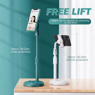 GOOJODOQ ที่วางขาตั้งโทรศัพท์มือถือ 360 หมุนได้เดสก์ท็อป/ขาตั้งออกอากาศแบบปรับได้ (ใส่โทรศัพท์มือถือ/แท็บเล็ต)