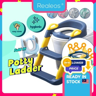 Realeos Premium Potty Toilet Bowl Training Ladder Seat Adjustable Folding Trainer Chair Tangga