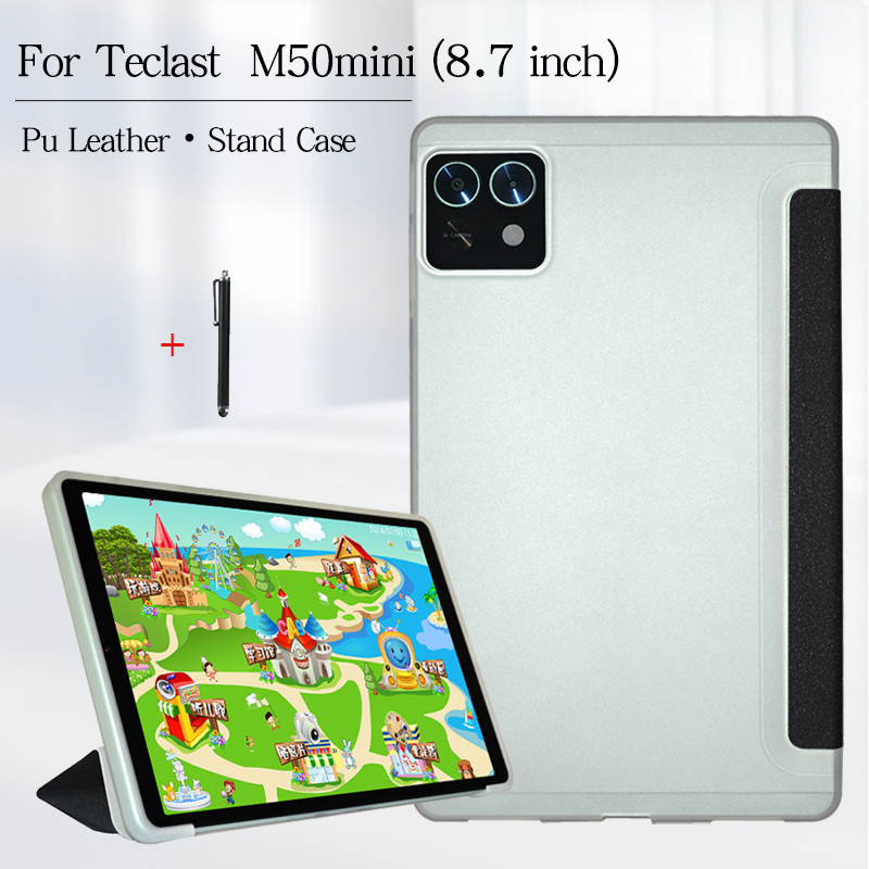สําหรับ Teclast M50mini 8.7 "ซองหนัง Pu สําหรับ Teclast M50 mini 50mini 8.7 นิ้วแท็บเล็ต TPU Soft Shell พับฝาครอบ