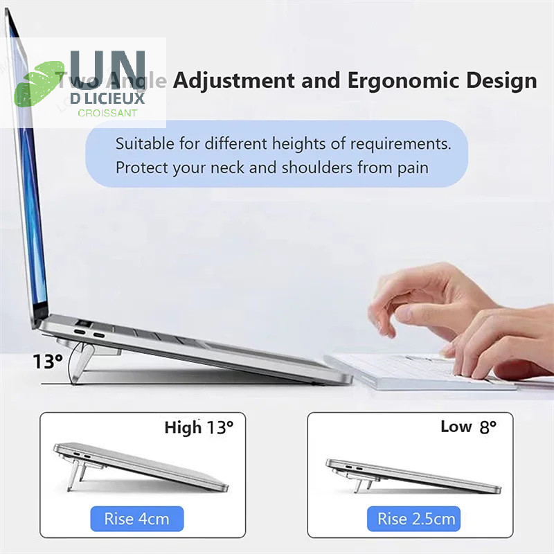 ดี 2 ชิ้นขาตั้งแล็ปท็อปมินิแบบพกพาผู้ถือโลหะพับ Nvisible แล็ปท็อป Riser สําหรับ Macbook Notebook Stand Cooling Holder ได้ดี