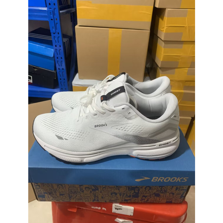 2024New Brooks Ghost 15 White รองเท้าผู้ชายและผู้หญิงรองเท้าวิ่ง