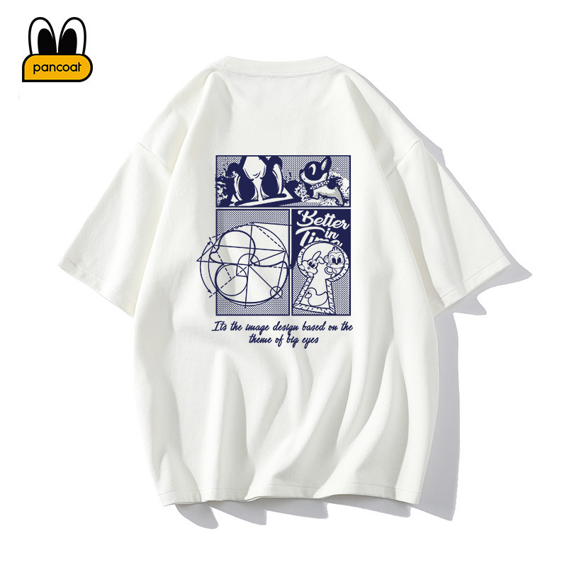 [พร้อมส่ง]PANCOAT summer fashion brand casual cotton five-qu ชีฟอง สไตล์ เกาหลี ธรรมดา S-5XL สีขาว y