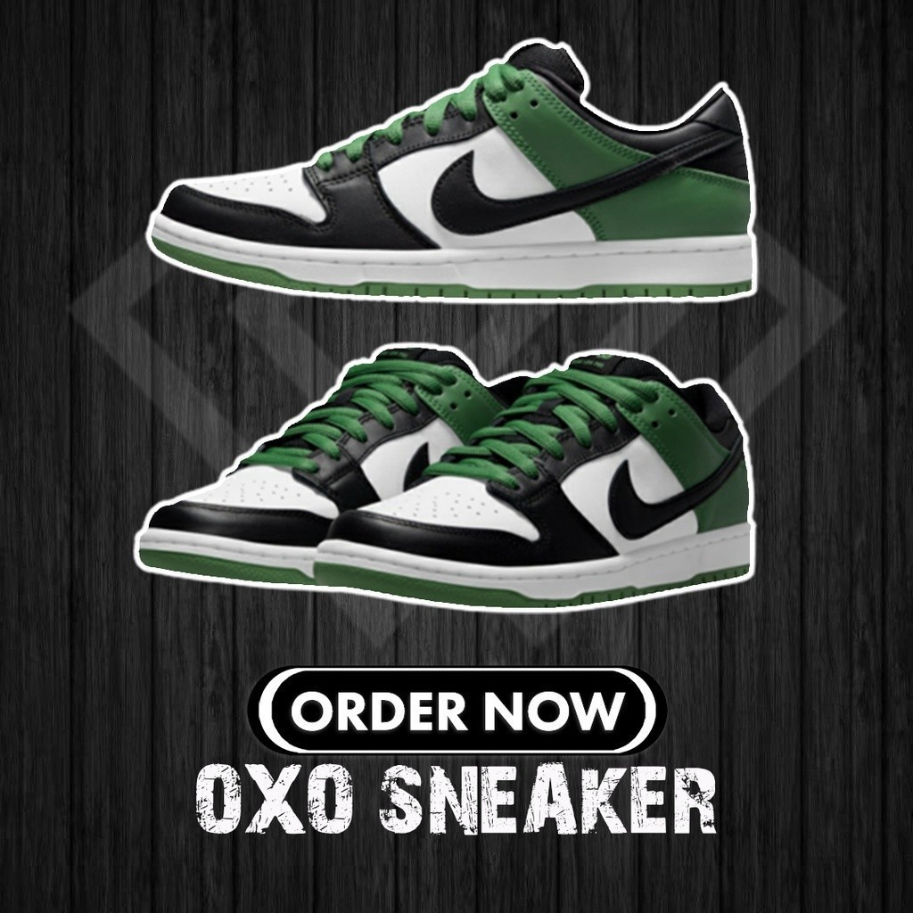 2024🌹 Nike SB Dunk Low pro classic green Dunk Low top black and green toe ( คุณภาพดั ้ งเดิม 100 % B