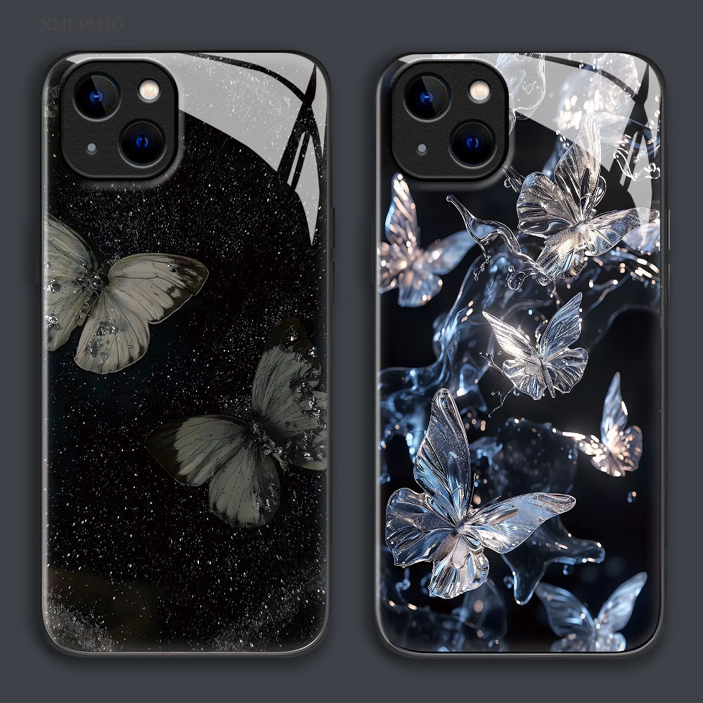 เคส For เคสแข็ง Xiaomi Mi 14T 13T 12T 11T Poco C75 C65 X6 X3 M3 M5S NFC Pro 5G เคสเสี่ยวมี่ เคสโทรศัพท์ Glass Case BLK
